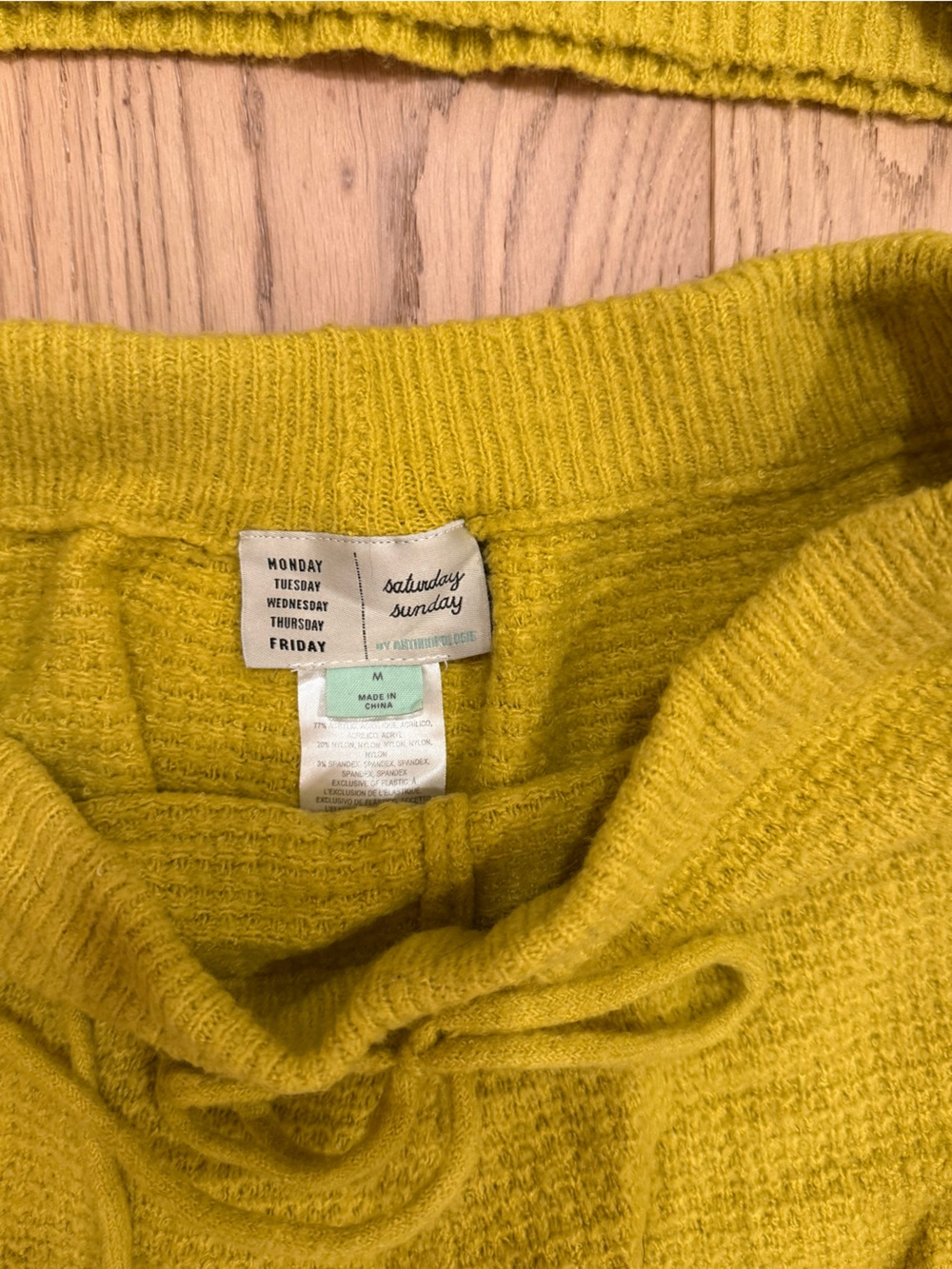 Anthropologie Women's Mustard Crewneck Sweater and short set